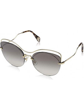 miu miu Donna 0Mu50Ts Zvn5O0 60 Occhiali da sole, Oro (Pale Gold/Gradientgreymirrorsilver)