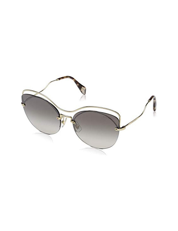 miu miu Woman 0Mu50Ts Zvn5O0 60 Sunglasses, Gold (Pale Gold/Gradientgreymirrorsilver)