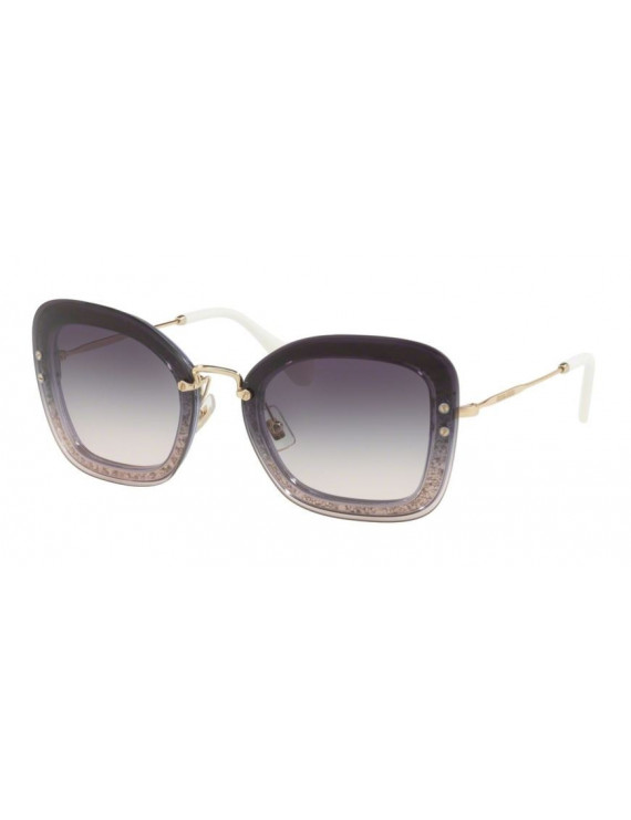 Occhiale da sole donna miu miu mod.02t col.86lnj0 viola con glitter lenti viola sfumate